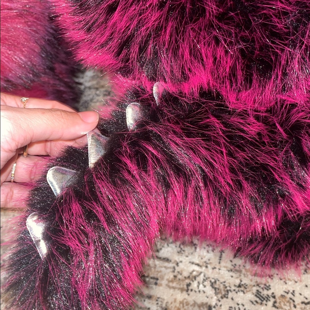 Fuzzy Pink and Black Large Labubu - Picture 7 of 7